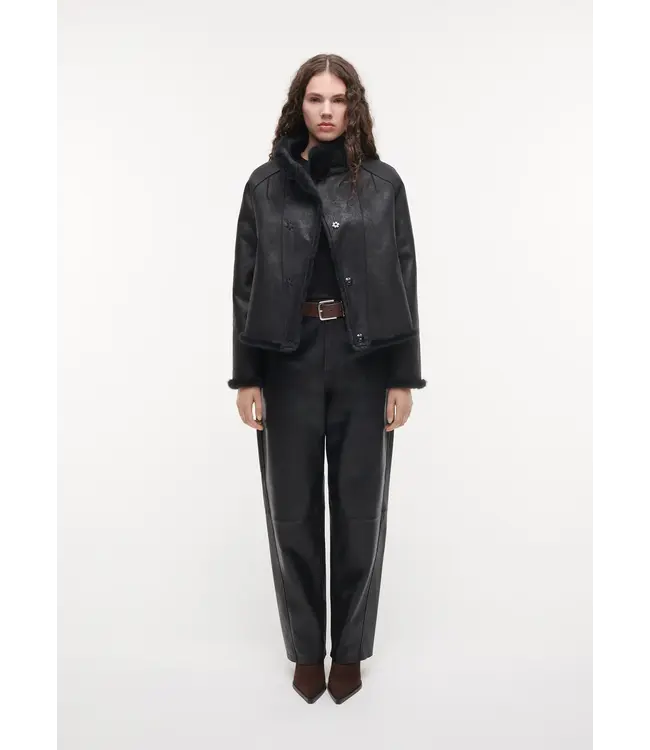 Studio AR Mallow faux mink jas D.Grey