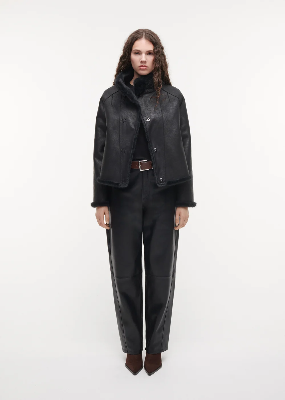 Studio AR Mallow faux mink jas D.Grey
