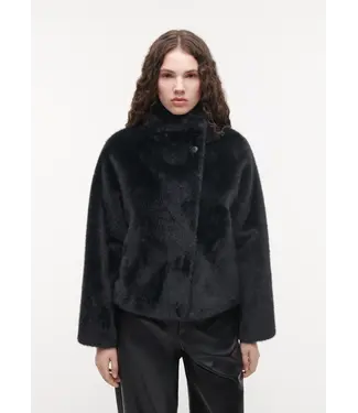 Studio AR Mallow faux mink jas D.Grey