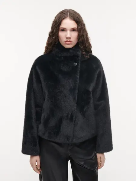 Studio AR Mallow faux mink jas D.Grey