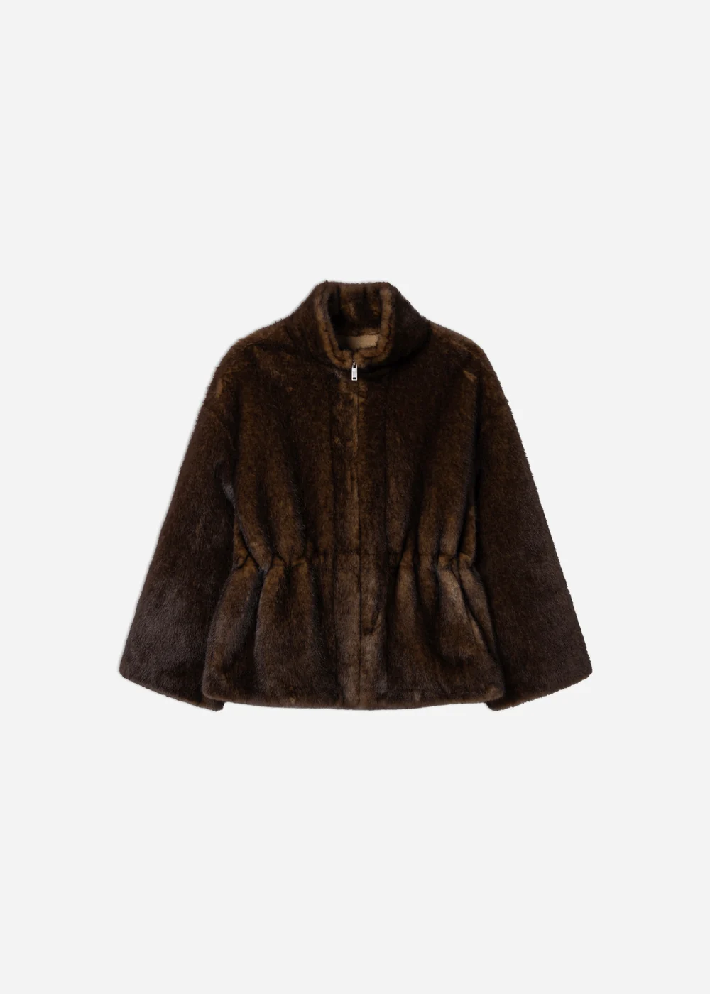 Studio AR Frankie faux mink jas Olive