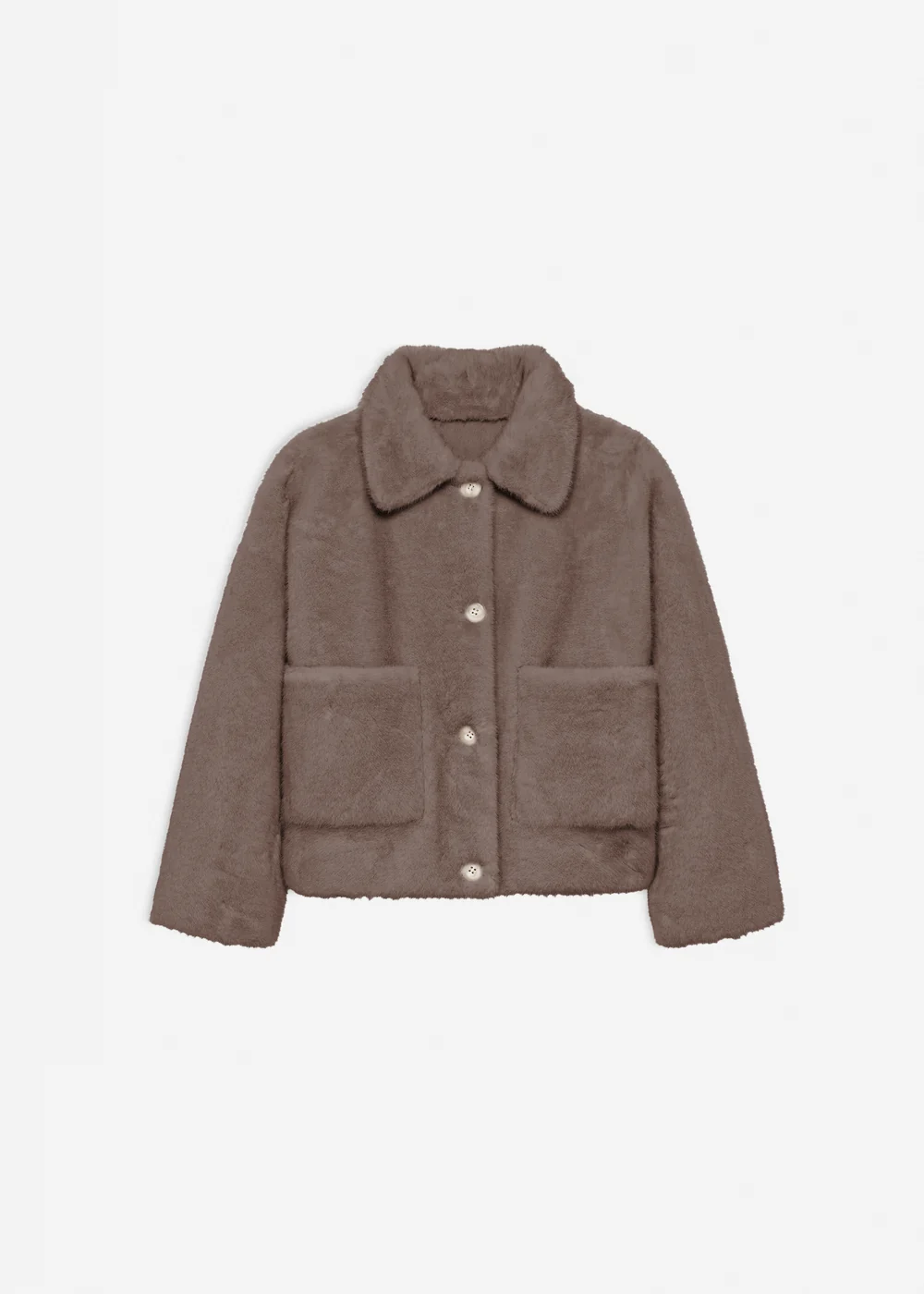 Studio AR Faje faux mink jas Pebble