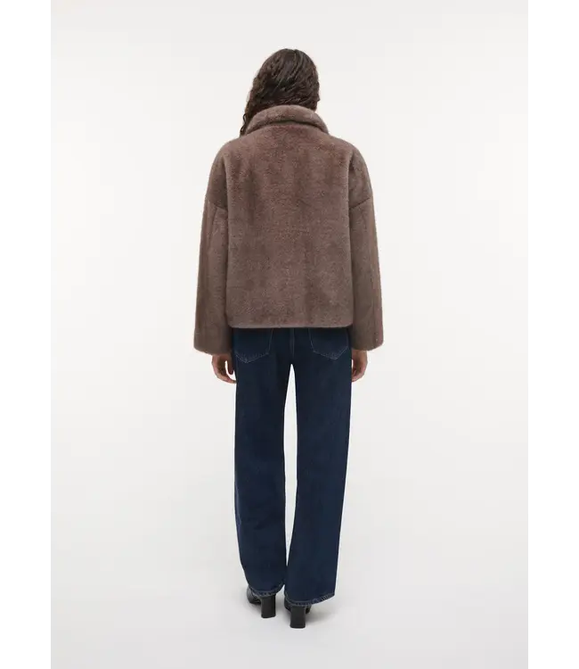 Studio AR Faje faux mink jas Pebble