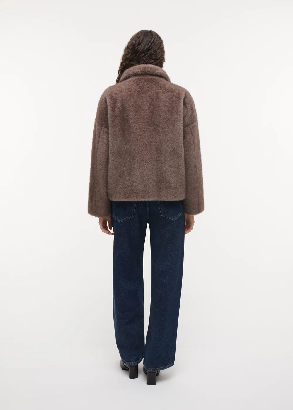 Studio AR Faje faux mink jas Pebble