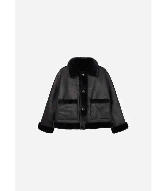 Studio AR Faje faux mink jas D. Grey