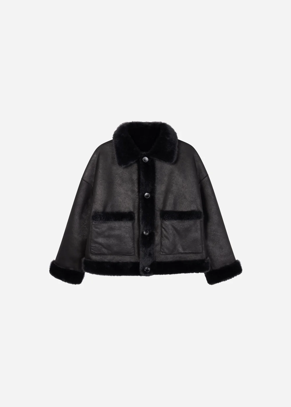 Studio AR Faje faux mink jas D. Grey