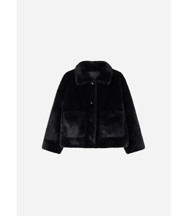Studio AR Faje faux mink jas D. Grey