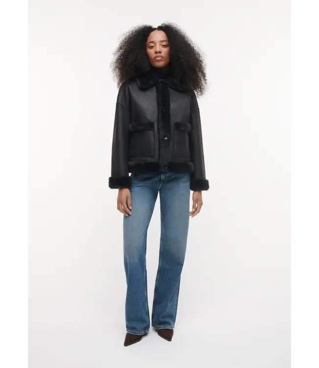 Studio AR Faje faux mink jas D. Grey