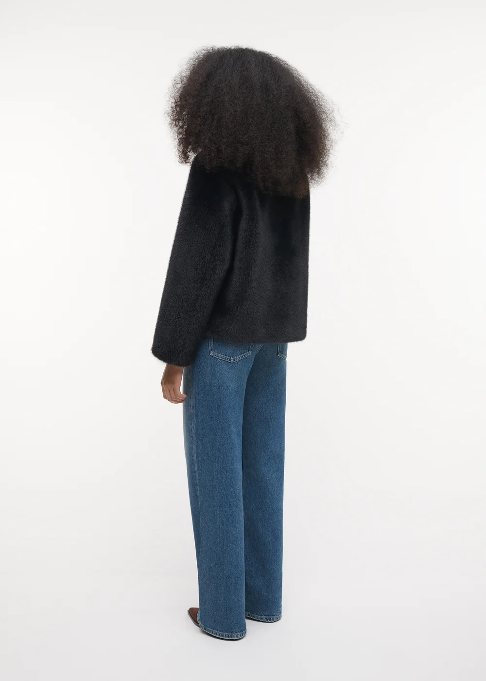 Studio AR Faje faux mink jas D. Grey