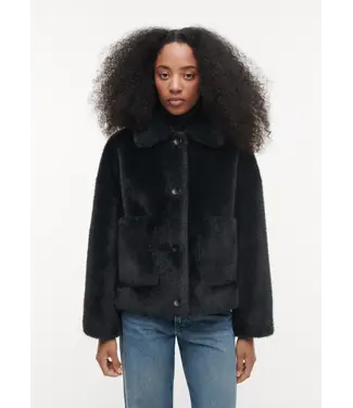 Studio AR Faje faux mink jas D. Grey