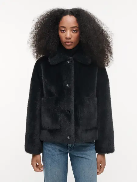 Studio AR Faje faux mink jas D. Grey