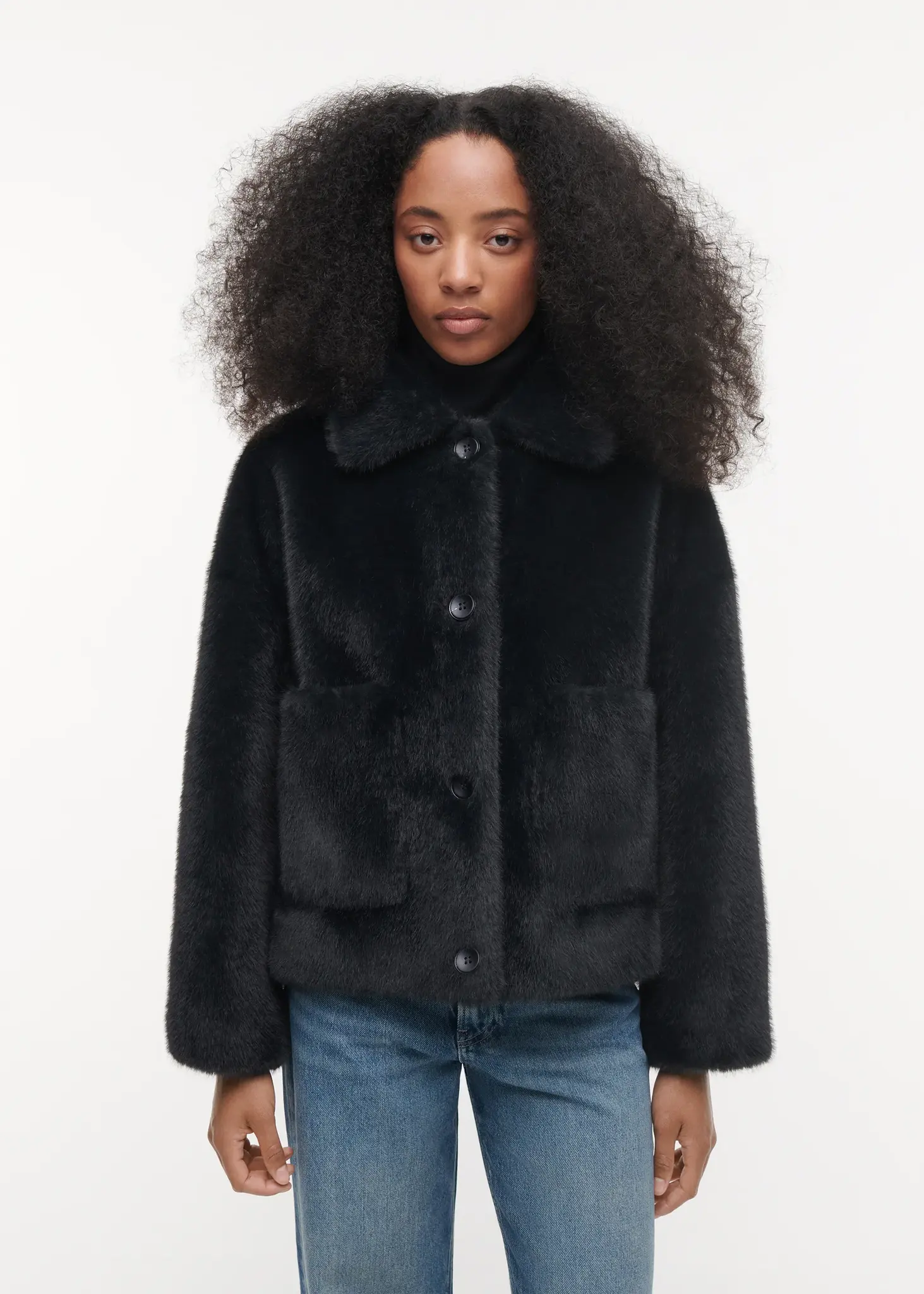 Studio AR Faje faux mink jas D. Grey