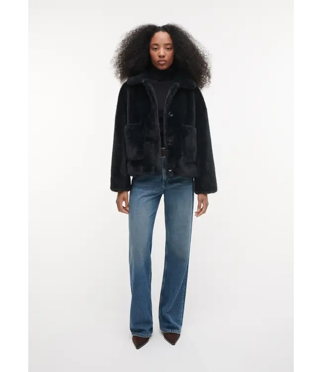 Studio AR Faje faux mink jas D. Grey