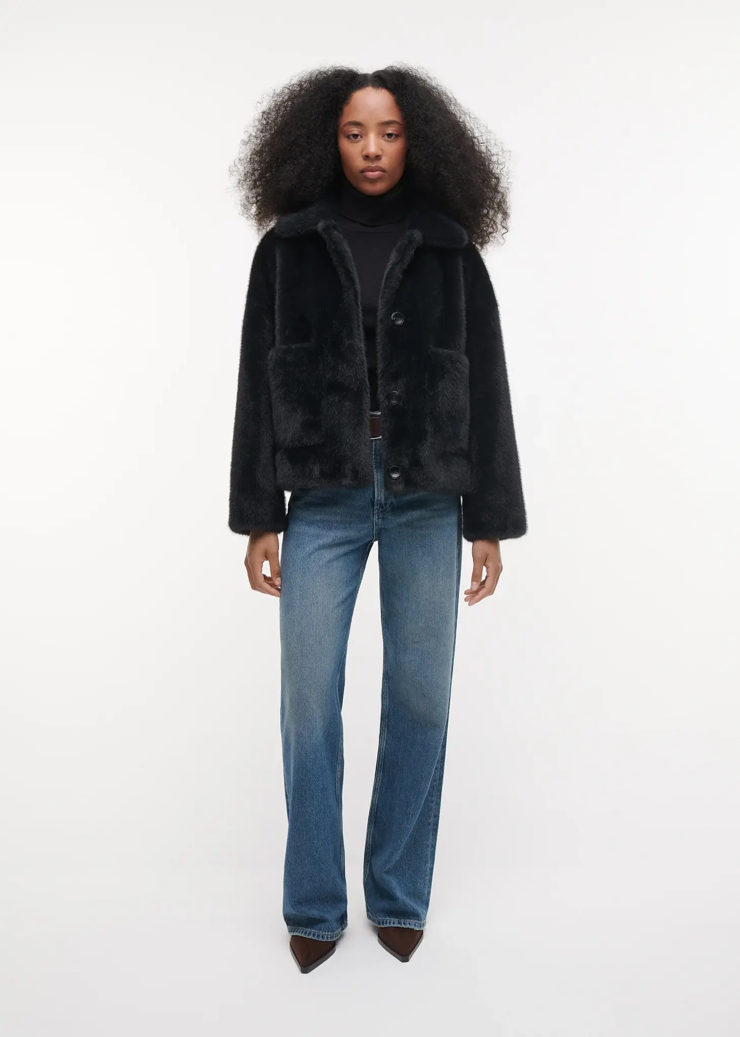 Studio AR Faje faux mink jas D. Grey