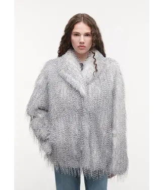 Studio AR Mila faux fur jas Blue grey