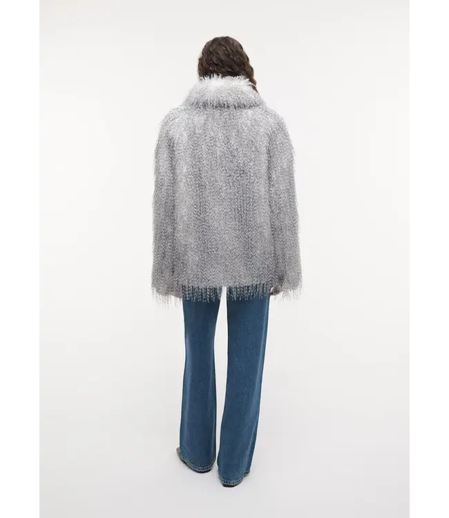 Studio AR Mila faux fur jas Blue grey