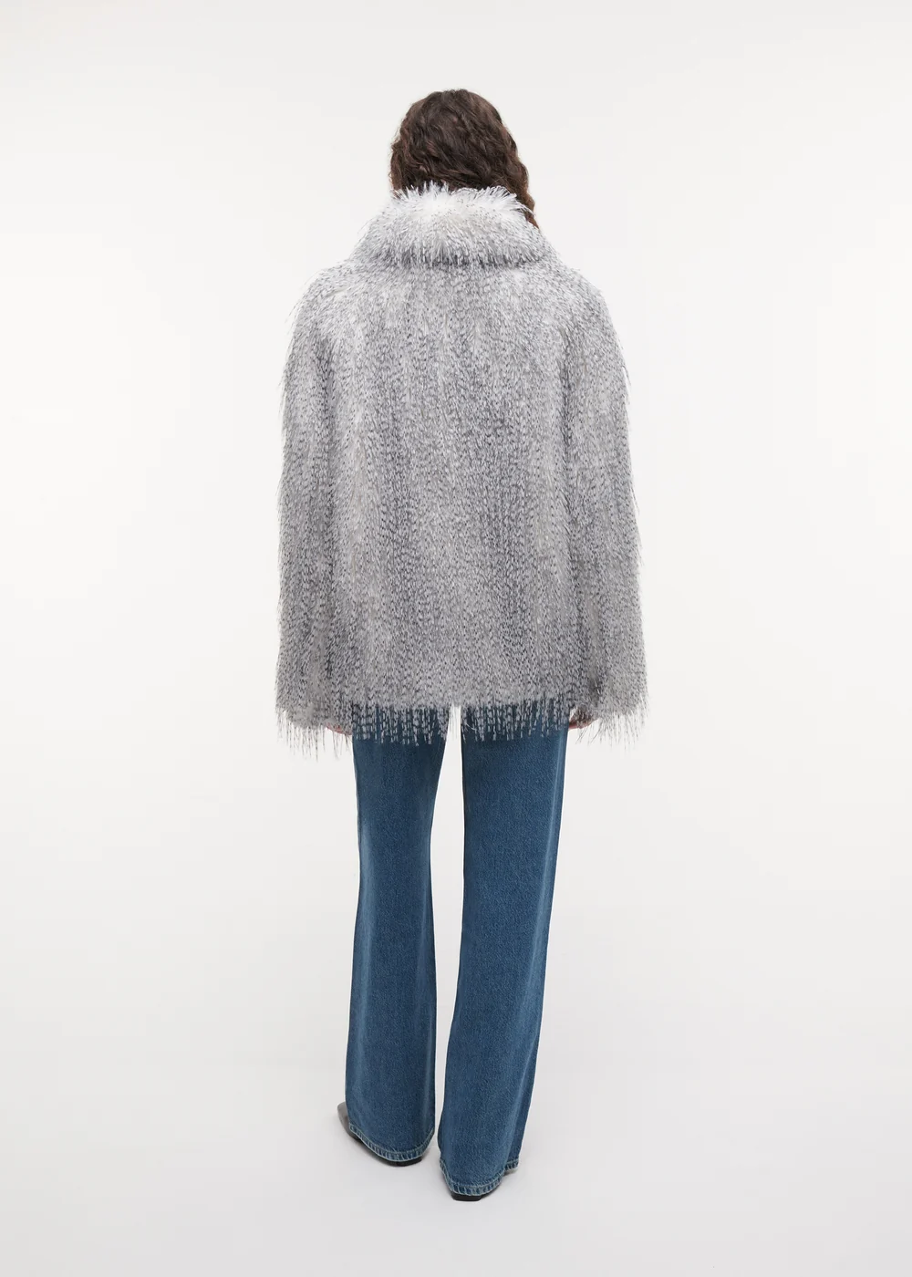Studio AR Mila faux fur jas Blue grey