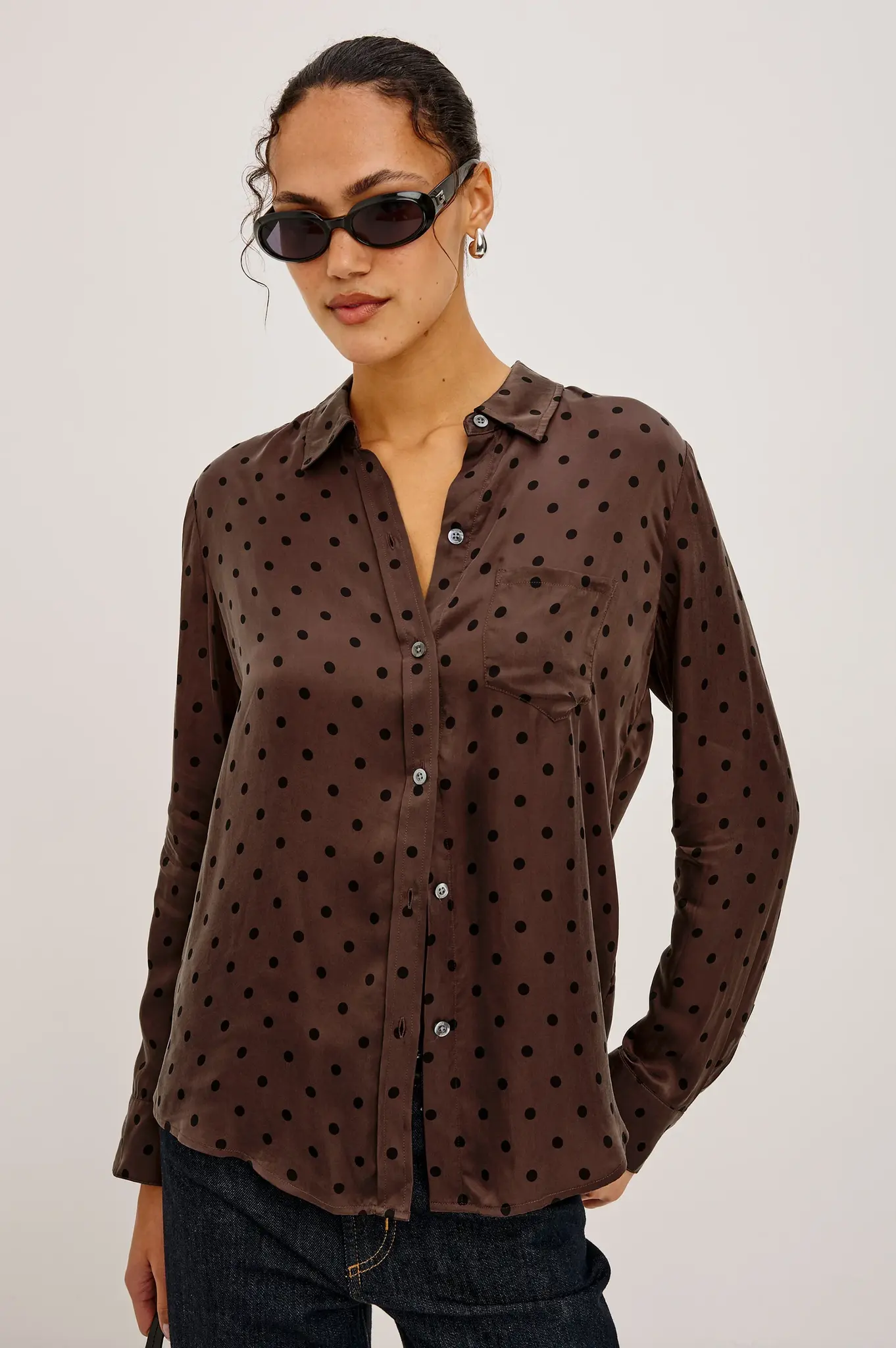 Rails Alyssa shirt Chocolate polka dot
