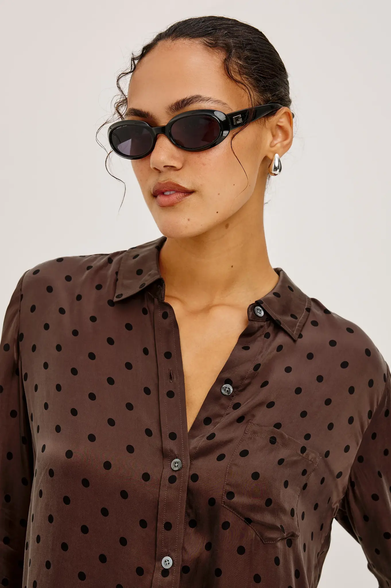 Rails Alyssa shirt Chocolate polka dot