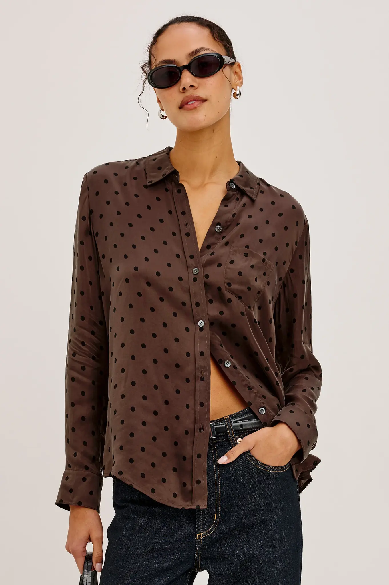 Rails Alyssa shirt Chocolate polka dot