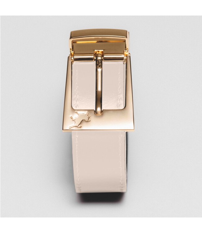 Lois Ember gold leather belt Ecru/camel