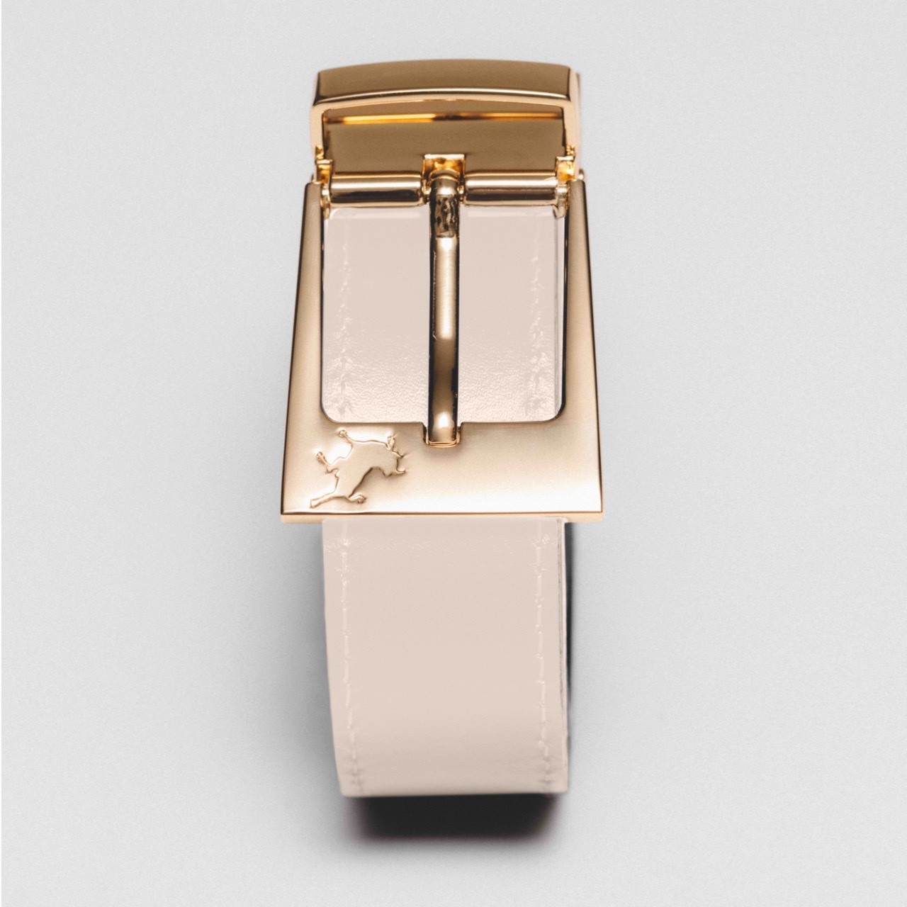 Lois Ember gold leather belt Ecru/camel