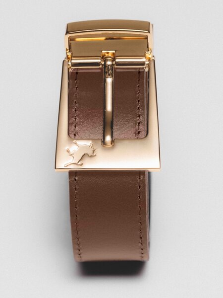 Lois Ember gold leather belt Ecru/camel