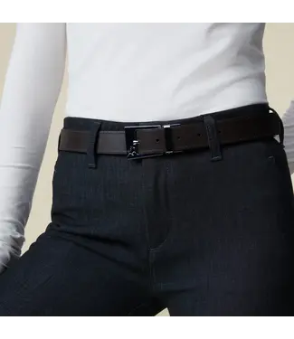 Lois Ember silver leather belt Black/brown