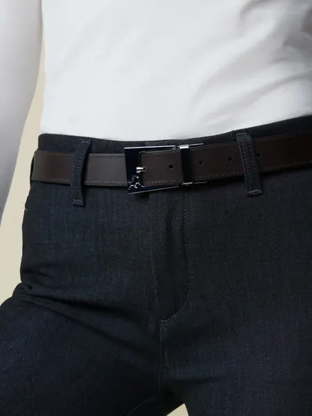 Lois Ember silver leather belt Black/brown