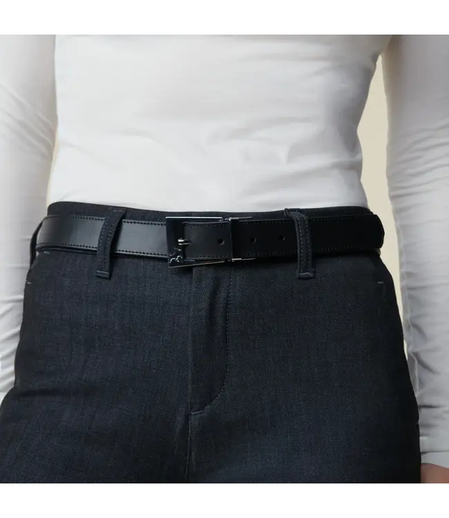 Lois Ember silver leather belt Black/brown