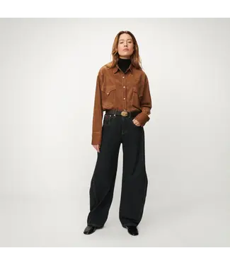 Lois Sun gold leather belt Black/brown