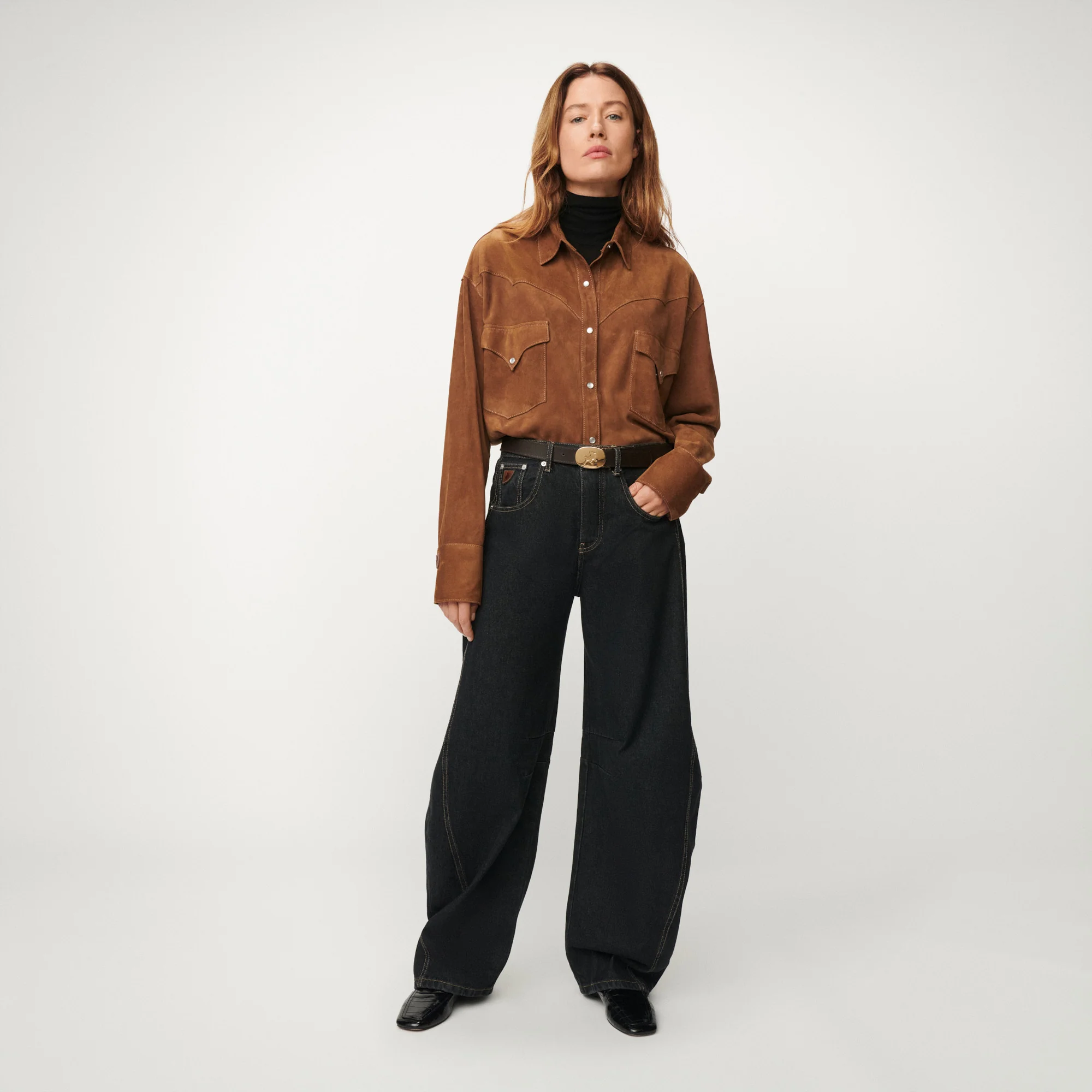 Lois Sun gold leather belt Black/brown