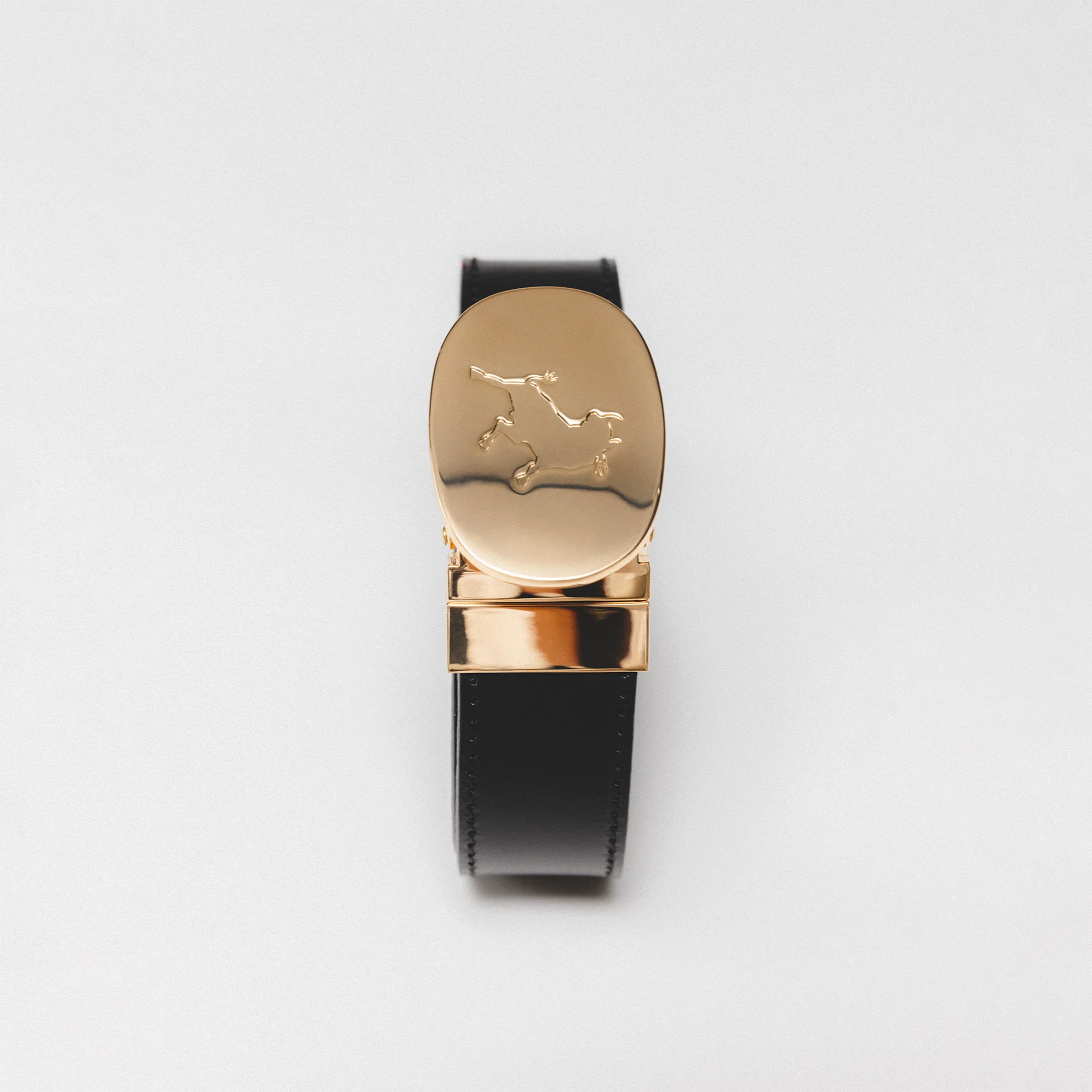 Lois Sun gold leather belt Black/brown