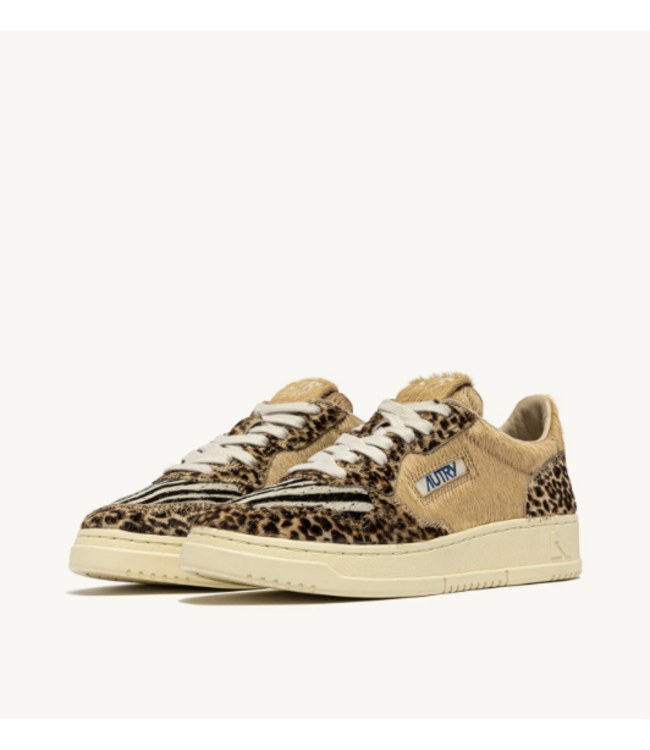 Autry Medalist low wom JA02 sneakers mix pony/safari Leo/zebra/ivory