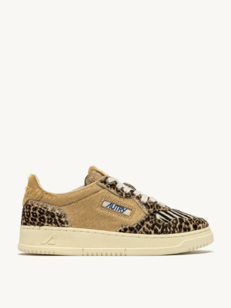 Autry Medalist low wom JA02 sneakers mix pony/safari Leo/zebra/ivory
