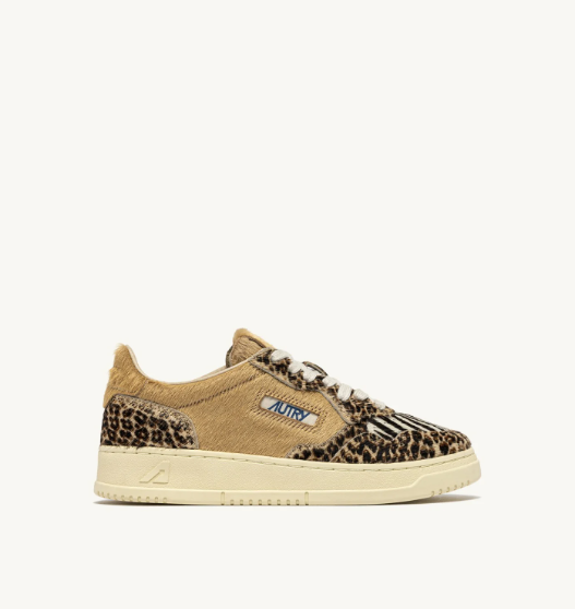 Autry Medalist low wom JA02 sneakers mix pony/safari Leo/zebra/ivory