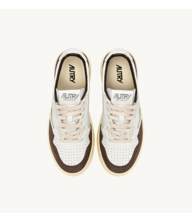 Autry Medalist low wom FT19 soft leather/suede sneakers White/mogano