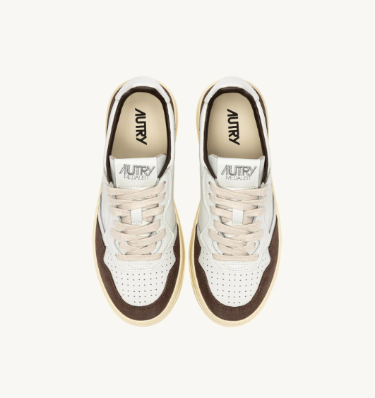 Autry Medalist low wom FT19 soft leather/suede sneakers White/mogano