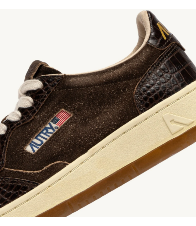 Autry Medalist low wom CJ01 suede/cocco print sneakers Mustang/brown