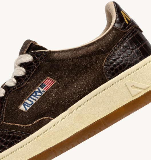 Autry Medalist low wom CJ01 suede/cocco print sneakers Mustang/brown