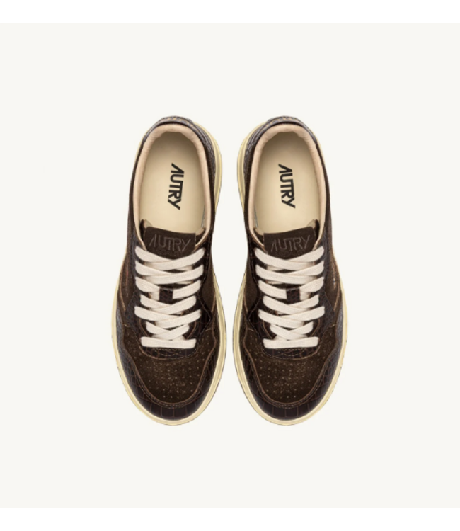 Autry Medalist low wom CJ01 suede/cocco print sneakers Mustang/brown