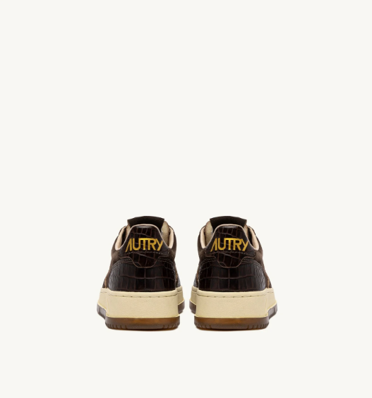 Autry Medalist low wom CJ01 suede/cocco print sneakers Mustang/brown