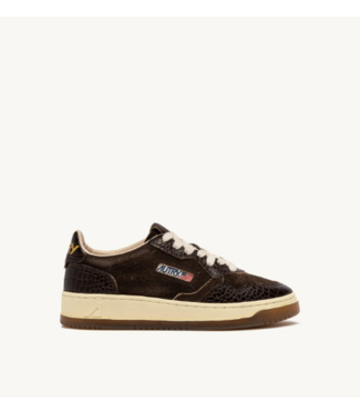 Autry Medalist low wom CJ01 suede/cocco print sneakers Mustang/brown