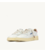 Autry Medalist low wom BJ01 leather/suede/logo sneakers White/deep claret