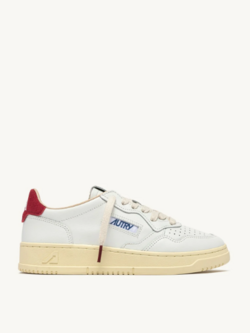 Autry Medalist low wom BJ01 leather/suede/logo sneakers White/deep claret