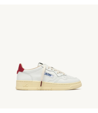 Autry Medalist low wom BJ01 leather/suede/logo sneakers White/deep claret