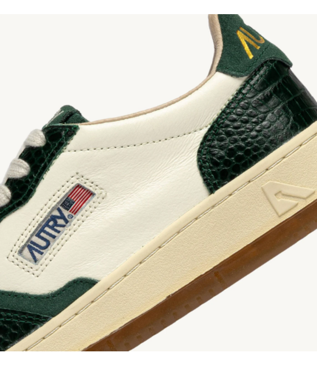 Autry Medalist low wom CZ02 leather/cocco print sneakers Marshmallow/green