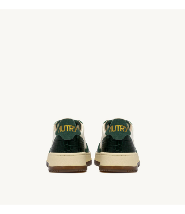 Autry Medalist low wom CZ02 leather/cocco print sneakers Marshmallow/green