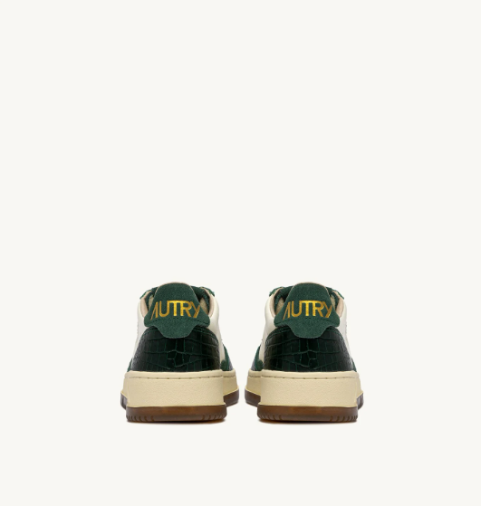 Autry Medalist low wom CZ02 leather/cocco print sneakers Marshmallow/green