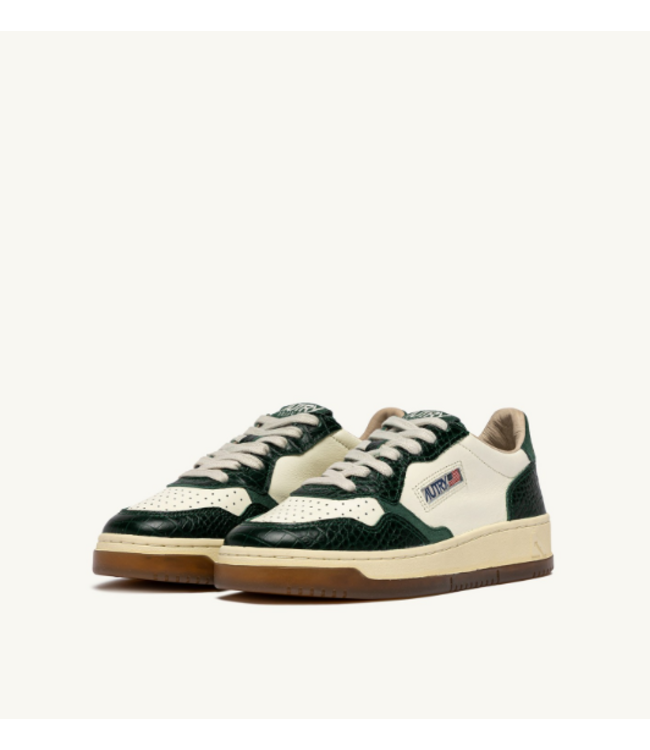 Autry Medalist low wom CZ02 leather/cocco print sneakers Marshmallow/green